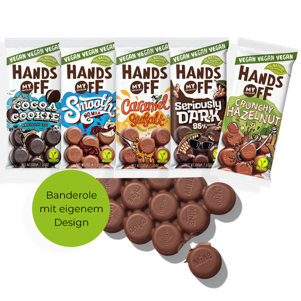 Hands Off Schokolade | Banderole mit eigenem Design